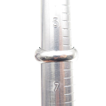 925 Sterling Silver Vintage Modernist Dome Oxidized Ring Size 6.25