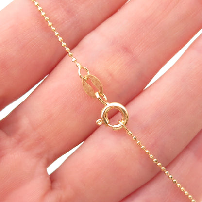 925 Sterling Silver Gold Plated Real Tanzanite Ball Beaded Chain Necklace 20"