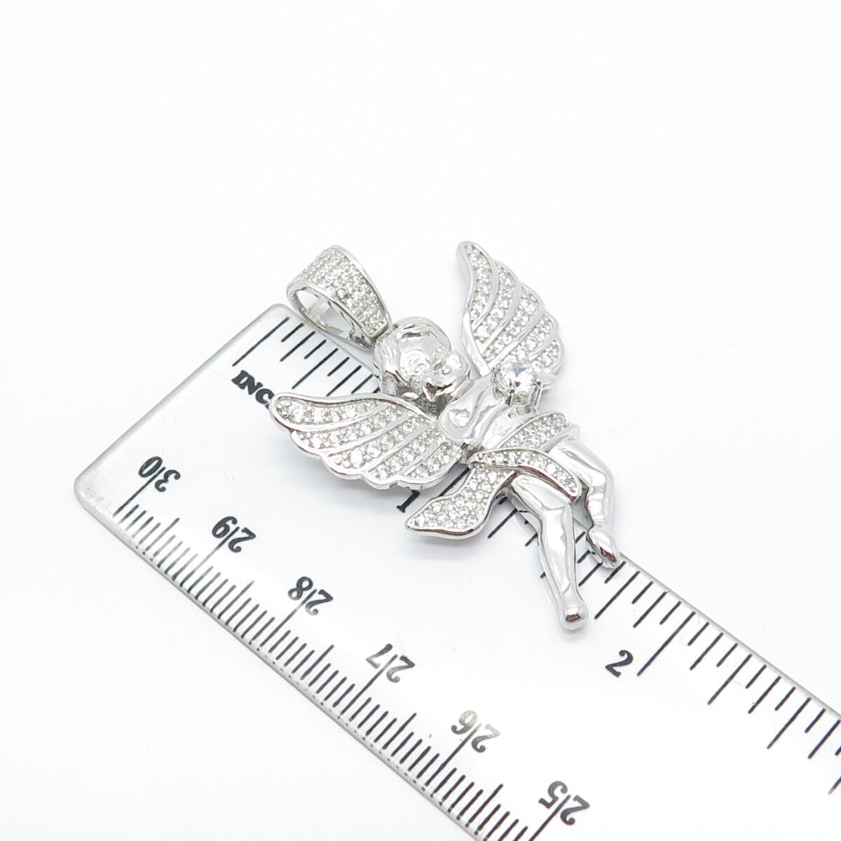 925 Sterling Silver REL C Z Angel Pendant