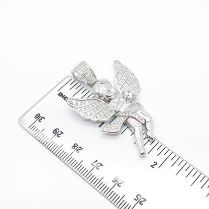 925 Sterling Silver REL C Z Angel Pendant