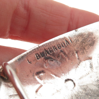 Larson & Bertha Blackgoat Navajo Old Pawn Sterling Silver Vintage Belt Buckle