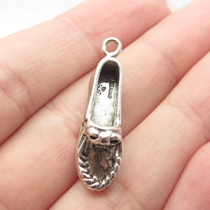 925 Sterling Silver Vintage Sun West Lady's Pump Shoe Charm Pendant