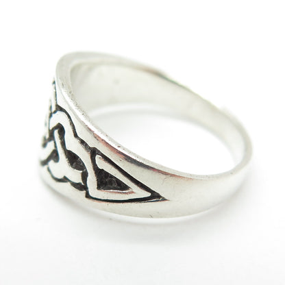 925 Sterling Silver Vintage Celtic Knot Oxidized Ring Size 6
