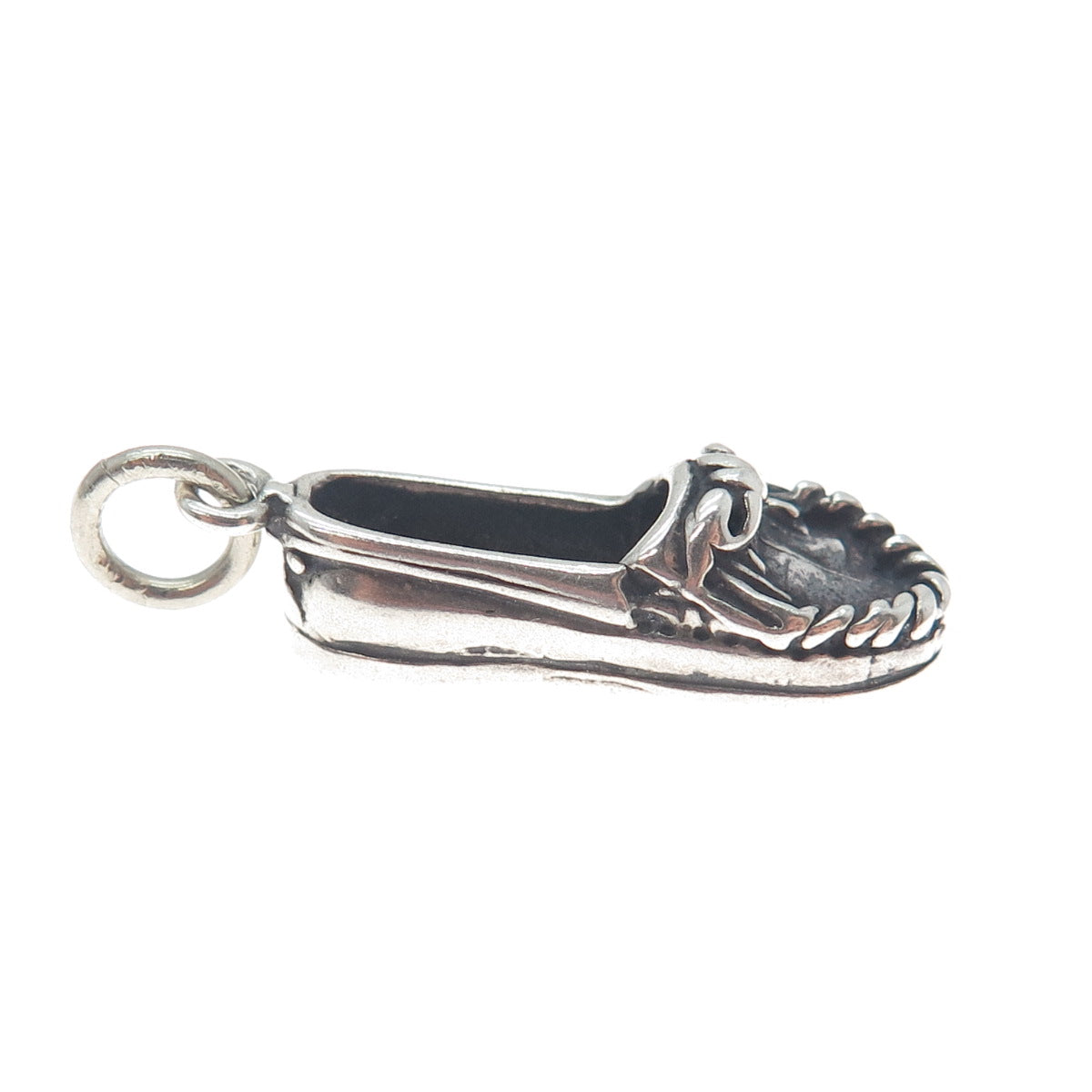 SUNWEST 925 Sterling Silver Vintage Ladies Shoe Oxidized Charm Pendant