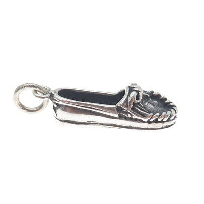 SUNWEST 925 Sterling Silver Vintage Ladies Shoe Oxidized Charm Pendant