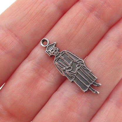 Danecraft 925 Sterling Silver Vintage Graduation Oxidized Charm Pendant