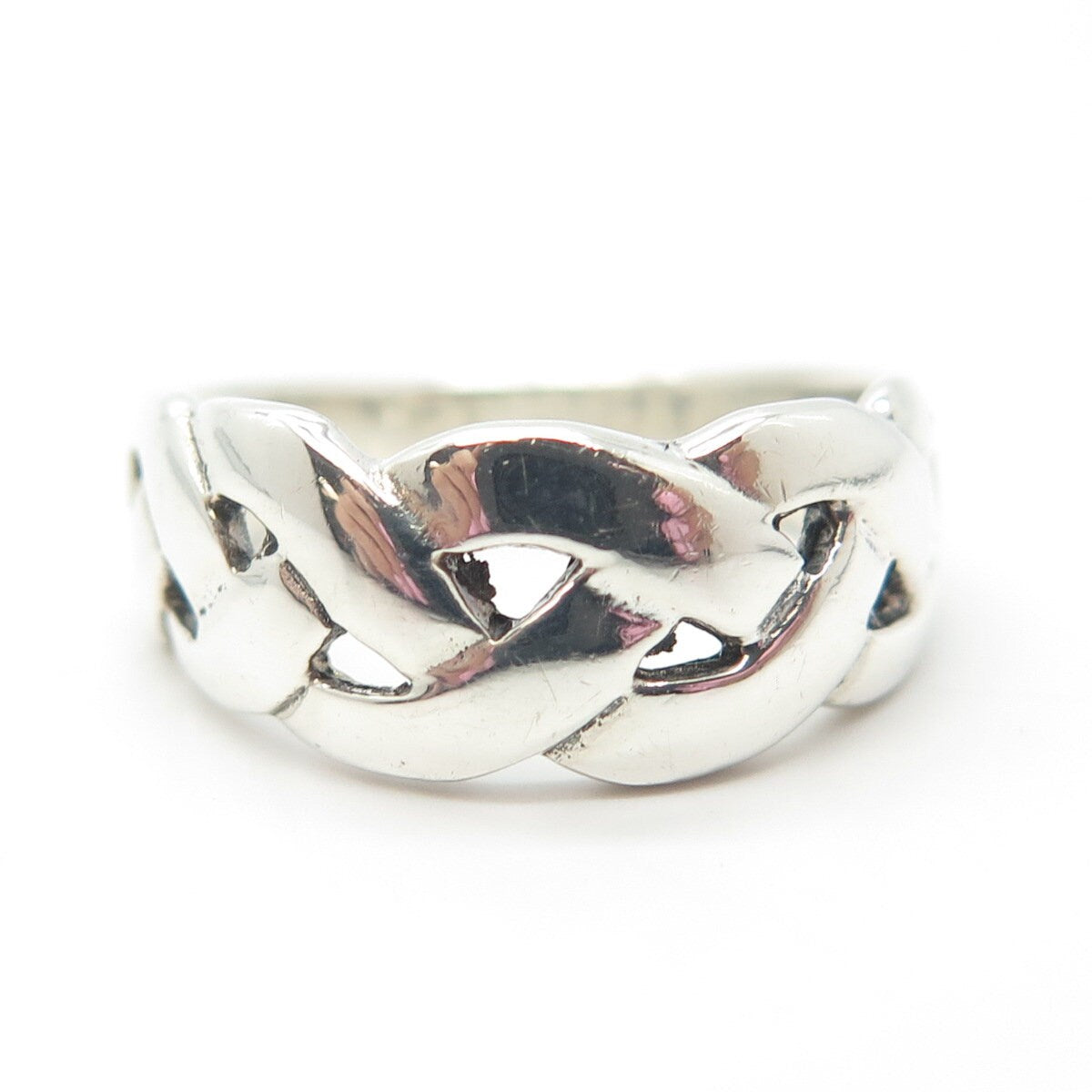 925 Sterling Silver Vintage Celtic / Wicker Ring Size 7.5
