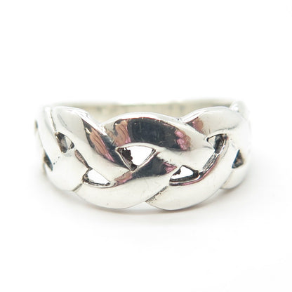 925 Sterling Silver Vintage Celtic / Wicker Ring Size 7.5