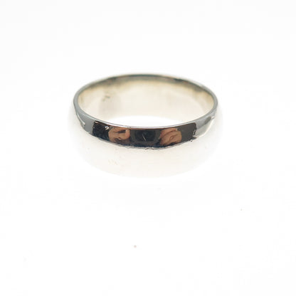 925 Sterling Silver Vintage Wedding Band Ring Size 4.75