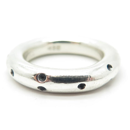 925 Sterling Silver Vintage Dots Band Ring Size 7.25
