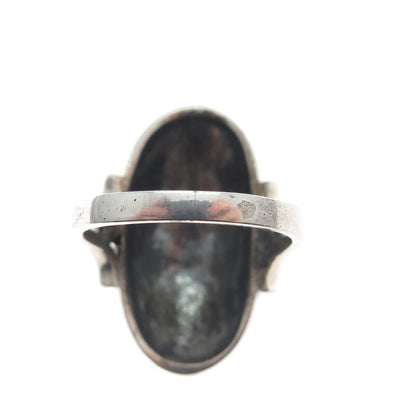 925 Sterling Silver Antique Art Deco Real Marcasite Oxidized Ring Size 7
