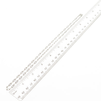 925 Sterling Silver Vintage Oval Paperclip Chain Necklace 18"