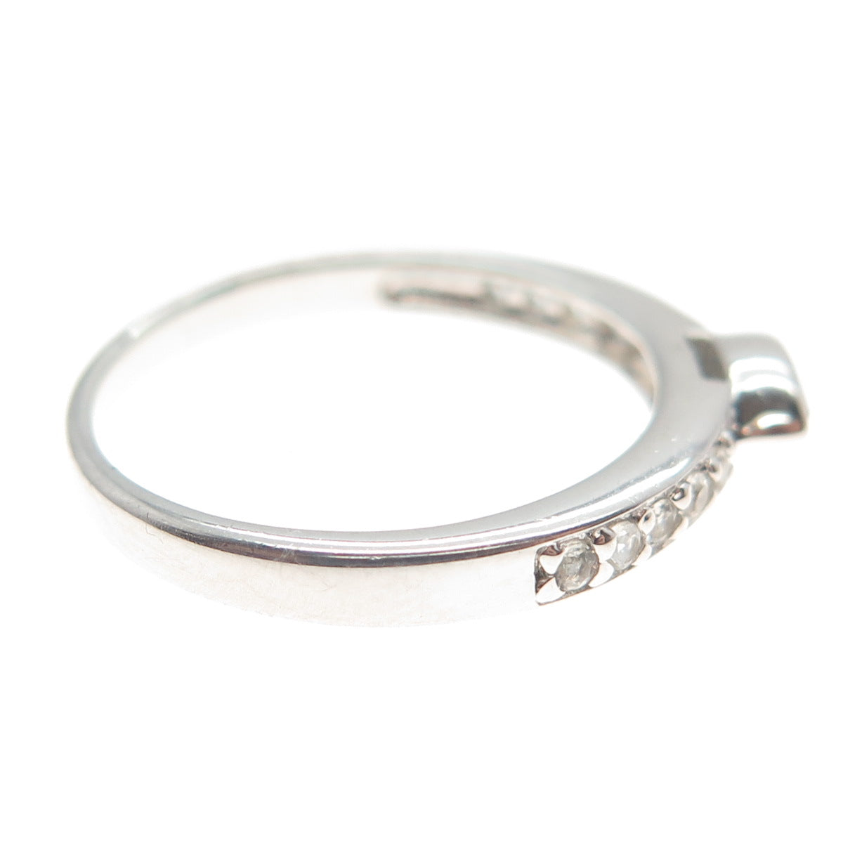 925 Sterling Silver Real Blue & White Topaz Ring Size 7.25