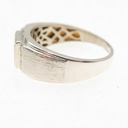 Danbury Mint 925 Sterling Silver Real Round-Cut Diamond Ring Size 10.25