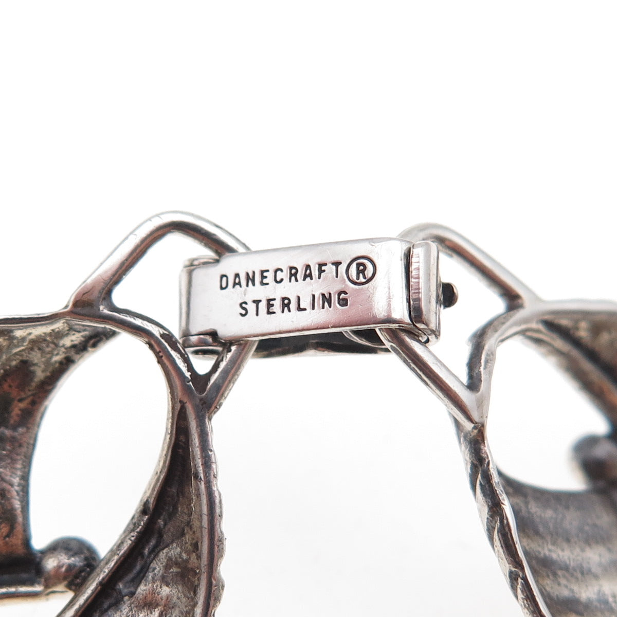 Danecraft 925 Sterling Silver Vintage Modernist Oxidized Bracelet 7.5"
