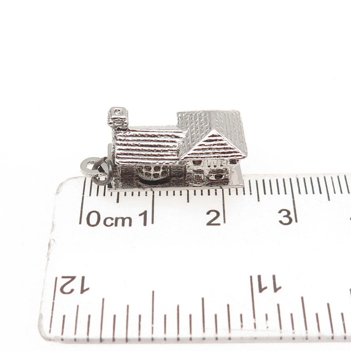 Spencer Co. 925 Sterling Silver Vintage House 3D Mini Charm Pendant