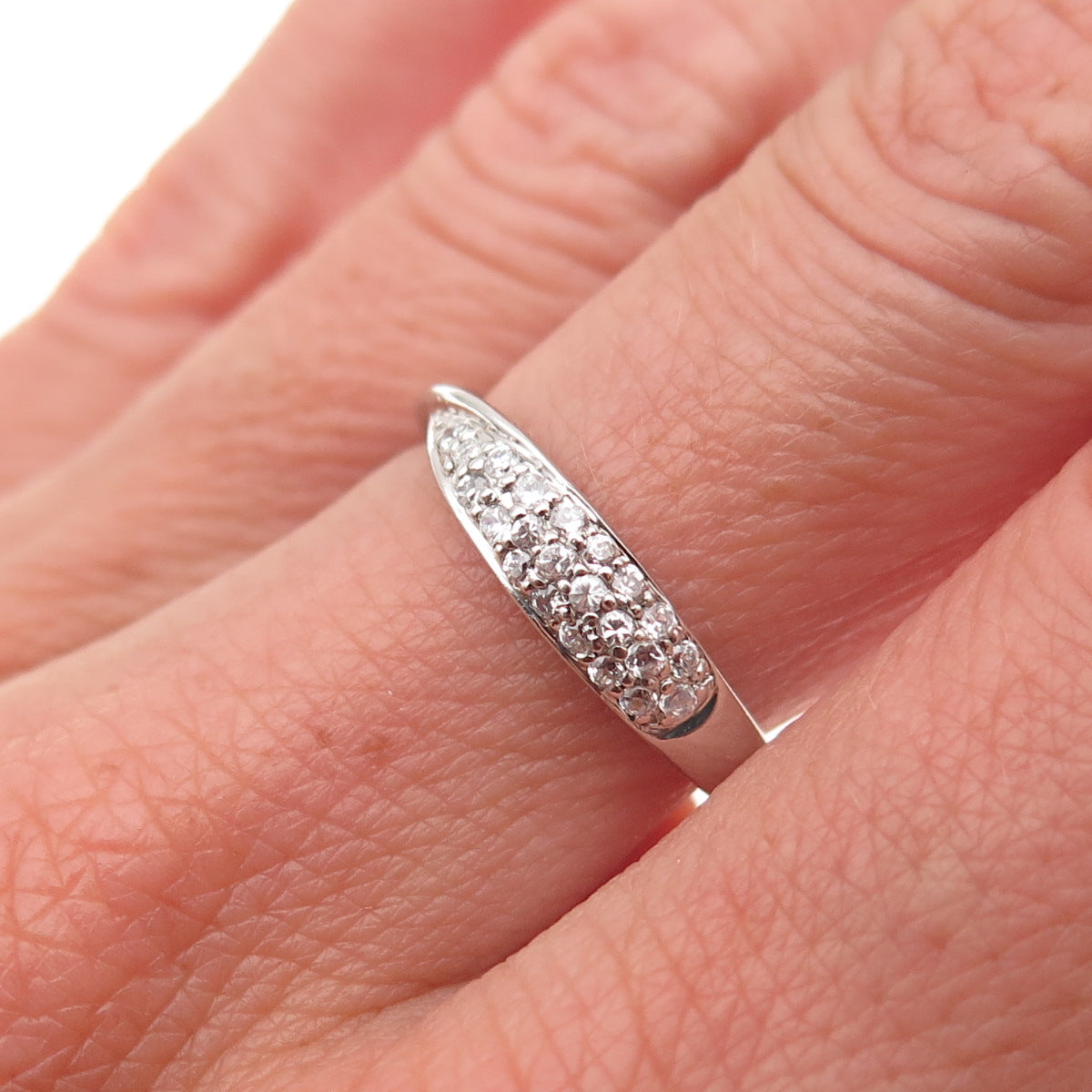 925 Sterling Silver Round-Cut C Z Ring Size 6.75