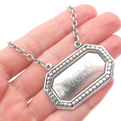 Tiffany & Co. Makers 925 Sterling Silver Antique Art Deco Cognac Bottle Tag