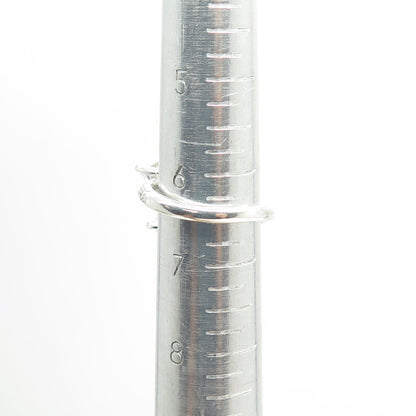 925 Sterling Silver Marquise-Cut Shaped C Z Overlap Ring Size 6.5