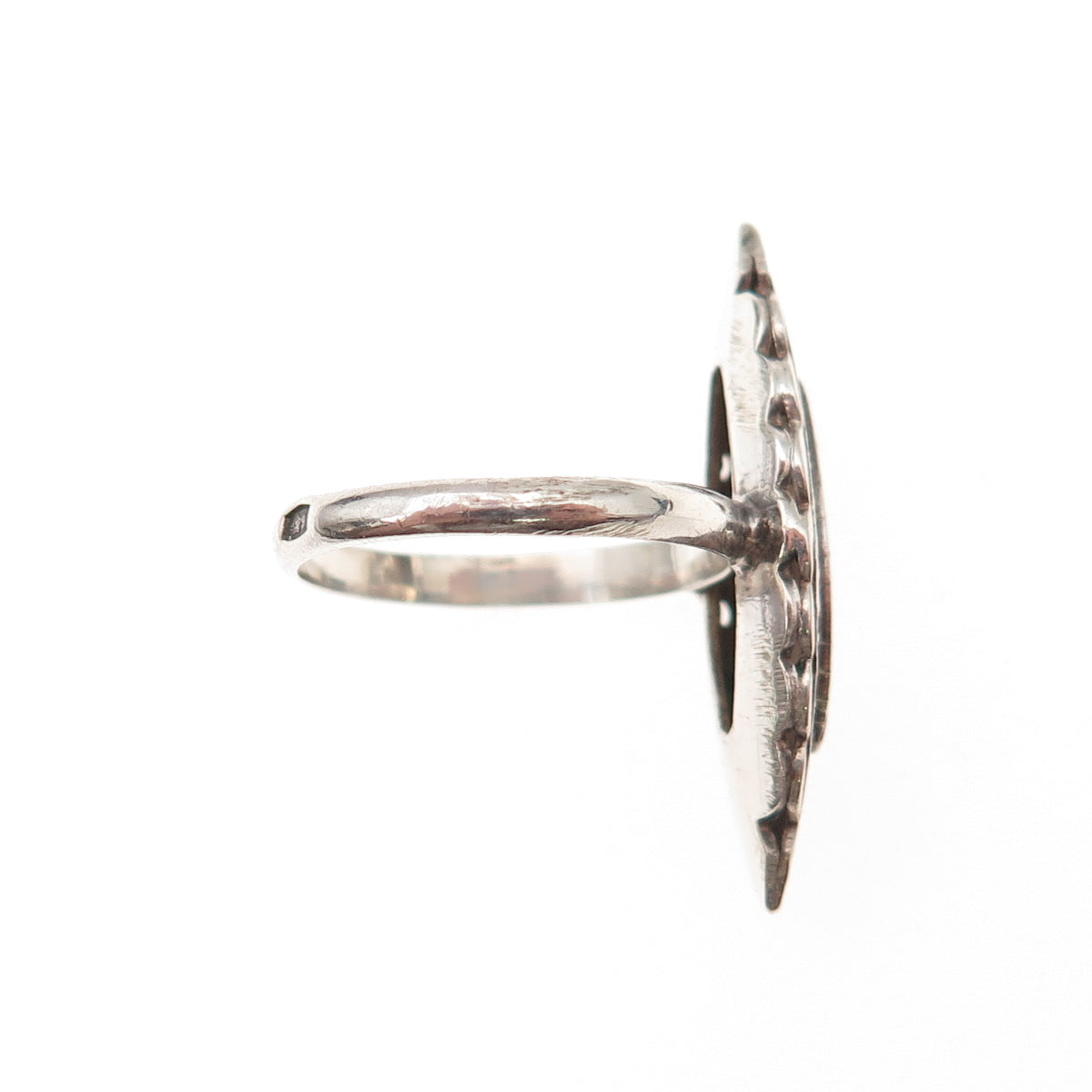 916 Silver Antique Retro European Engraved Oxidized Ring Size 5.75