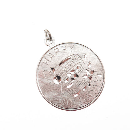 Griffith & Sons 925 Sterling Silver Vintage Happy Birthday Charm Pendant