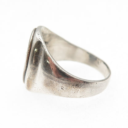 925 Sterling Silver Vintage Cross Oxidized Signet Ring Size 11.5