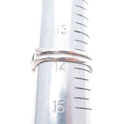 Max Calabaza Navajo Old Pawn Sterling Silver Vintage Lapis Tribal Ring Size 14