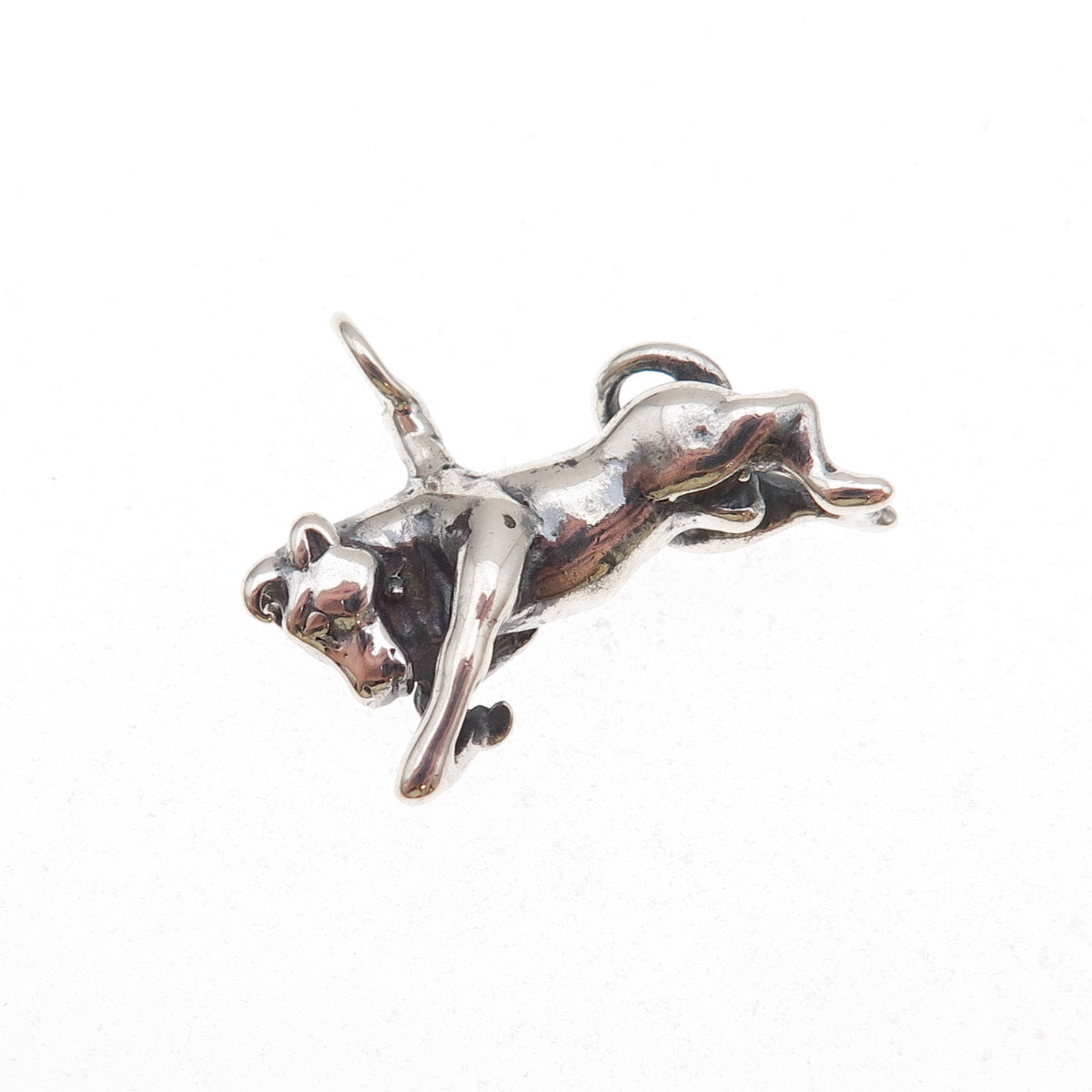 925 Sterling Silver Vintage Taurus Zodiac Sign Oxidized 3D Charm Pendant