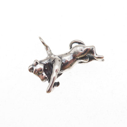 925 Sterling Silver Vintage Taurus Zodiac Sign Oxidized 3D Charm Pendant