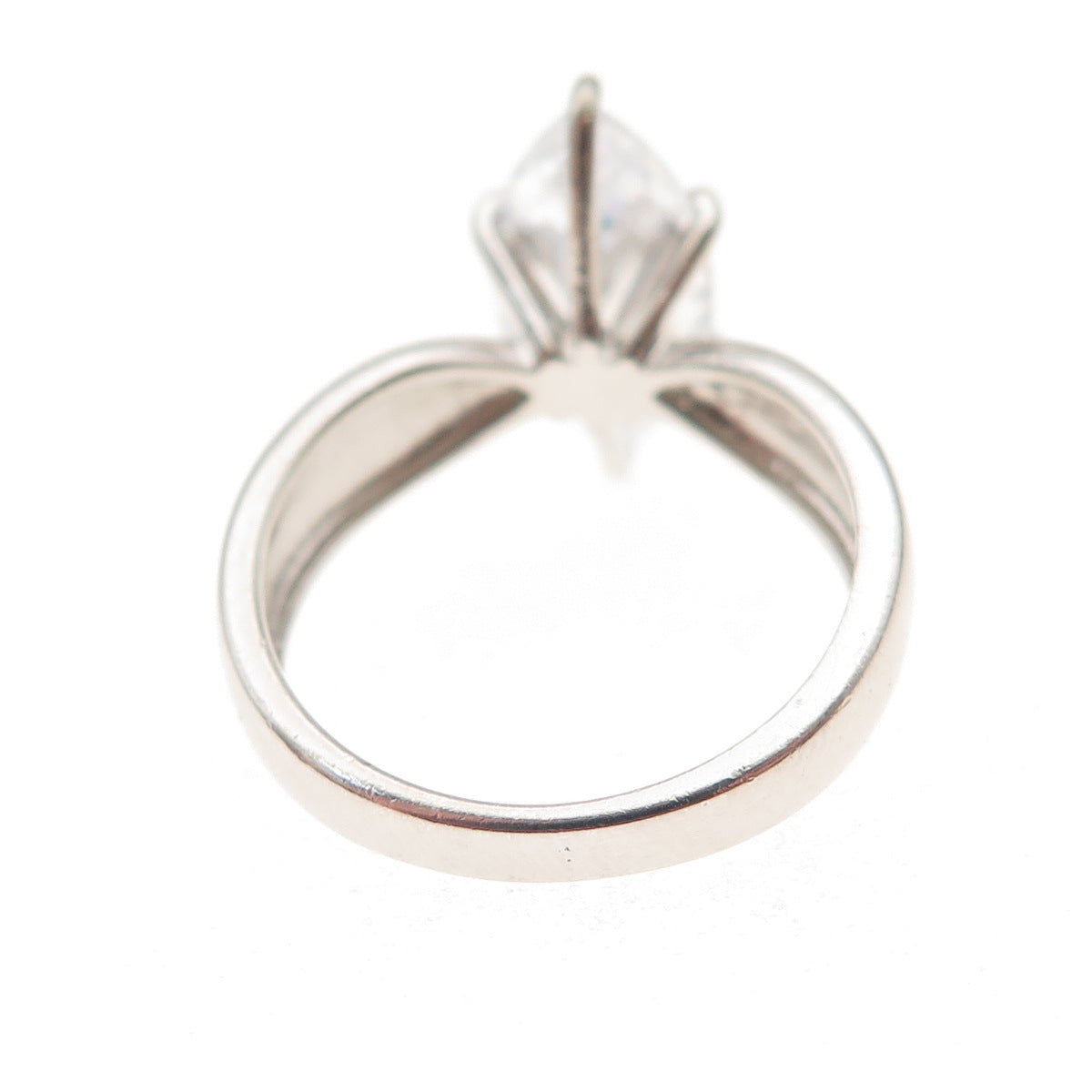 Seta 925 Sterling Silver Vintage Marquise-Cut C Z Engagement Ring Size 5