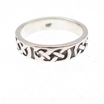 Chapal Zenray 925 Sterling Silver Vintage Celtic Knot Oxidized Band Ring Size 5