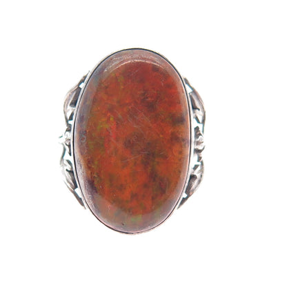 CARMEN BECKMANN 925 Sterling Silver Vintage Mexico Real Opal Ring Size 6.5