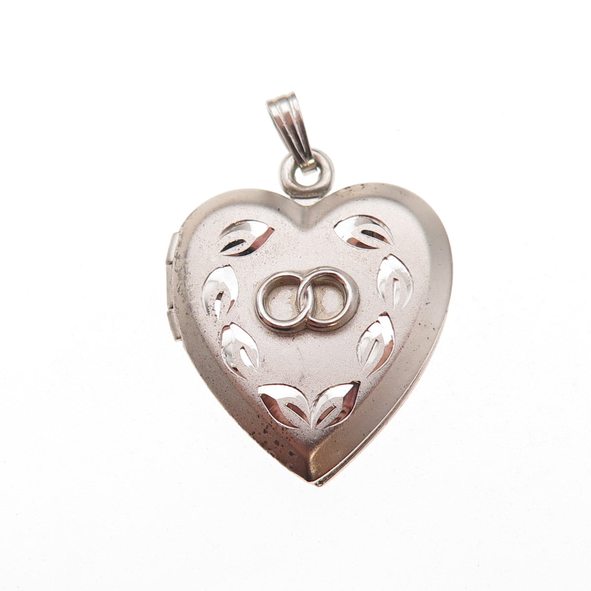 925 Sterling Silver Vintage Wedding Heart Locket Charm Pendant