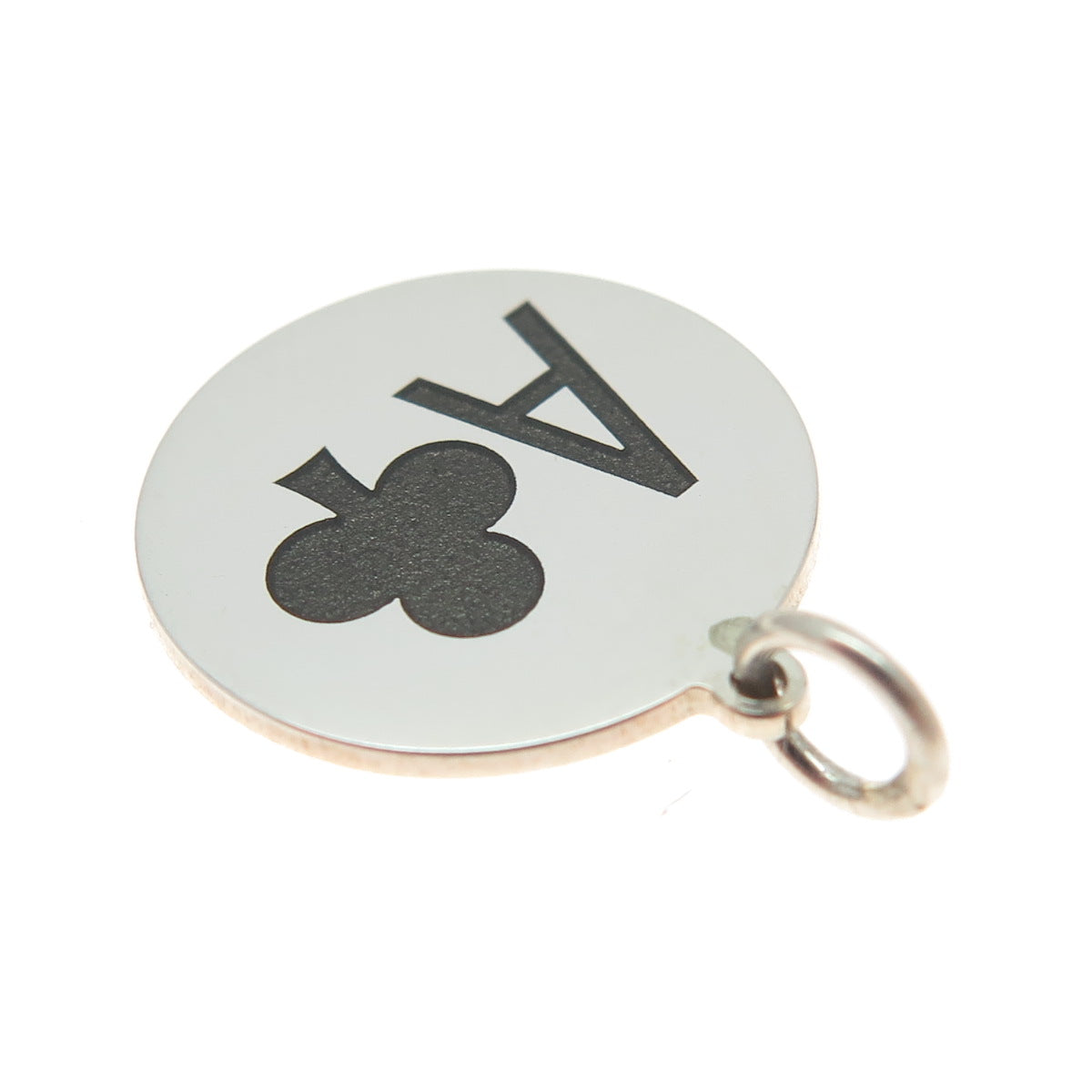 925 Sterling Silver Enamel Ace of Clubs Playing Card Charm Pendant