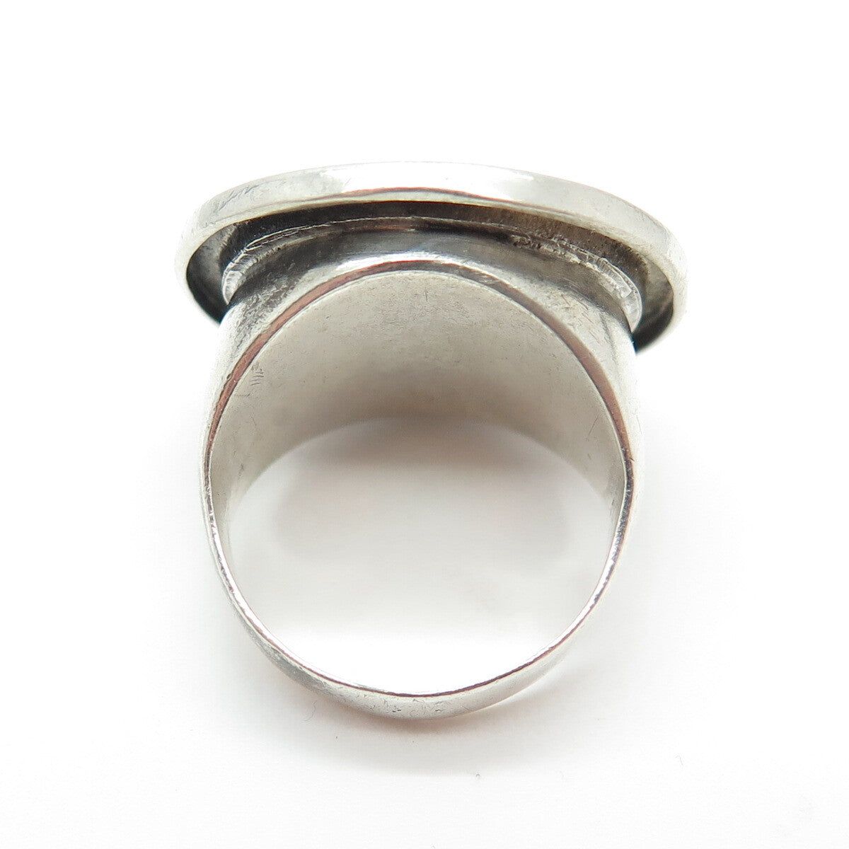 925 Sterling Silver Vintage Enamel Saint Benedict Religious Ring Size 6.25