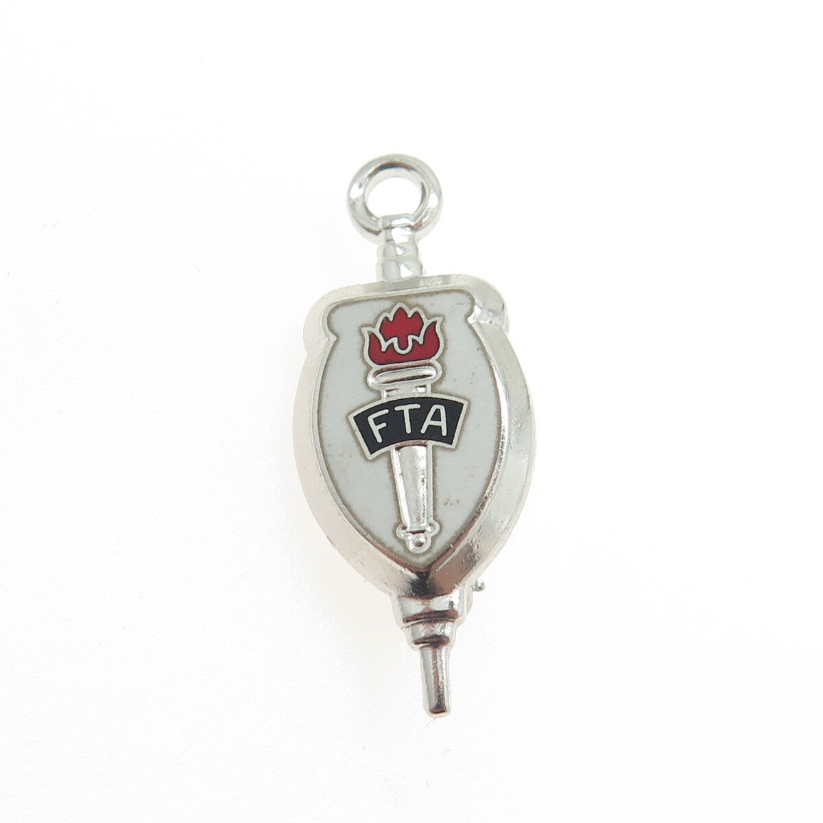 925 Sterling Silver Vintage Enamel FTA Future Teachers of America Brooch/Pendant