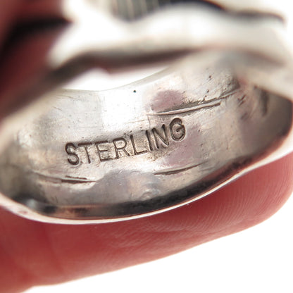 Old Pawn 925 Sterling Silver Vintage Southwestern Oxidized Band Ring Size 8.5