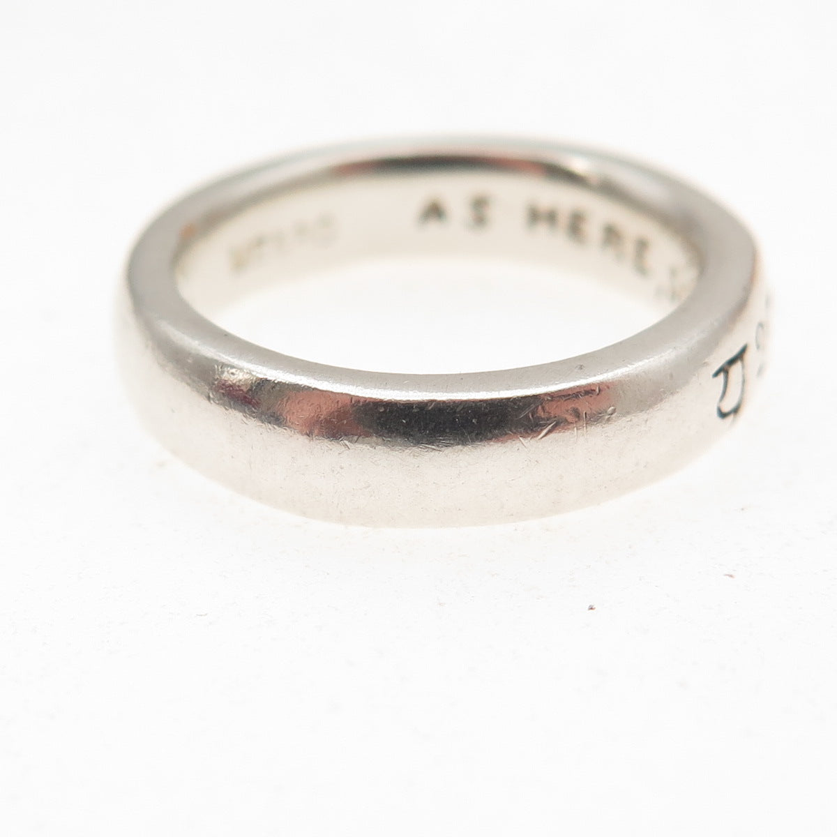 Me & Ro 925 Sterling Silver Vintage As Here, So Elsewhere Band Ring Size 5.5