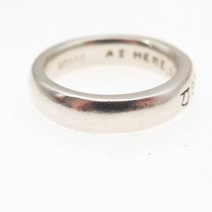 Me & Ro 925 Sterling Silver Vintage As Here, So Elsewhere Band Ring Size 5.5