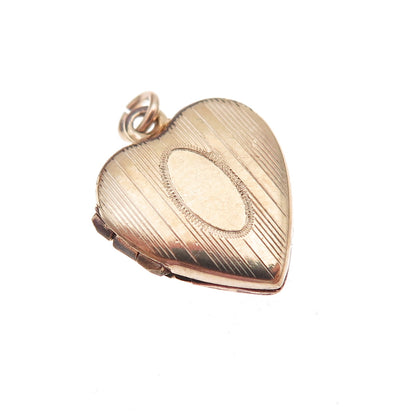 Henry F Barrows 1/20 12K Gold Filled Antique Art Deco Heart Locket Charm Pendant
