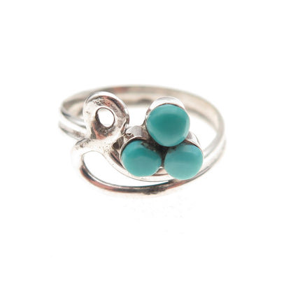 Old Pawn 925 Sterling Silver Vintage Southwestern Turquoise Ring Size 6.25