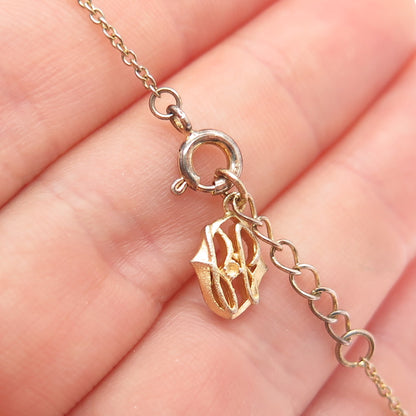 Jonette 925 Sterling Silver Gold Plated C Z Bracelet 7-7.75" (missing 1 C Z )