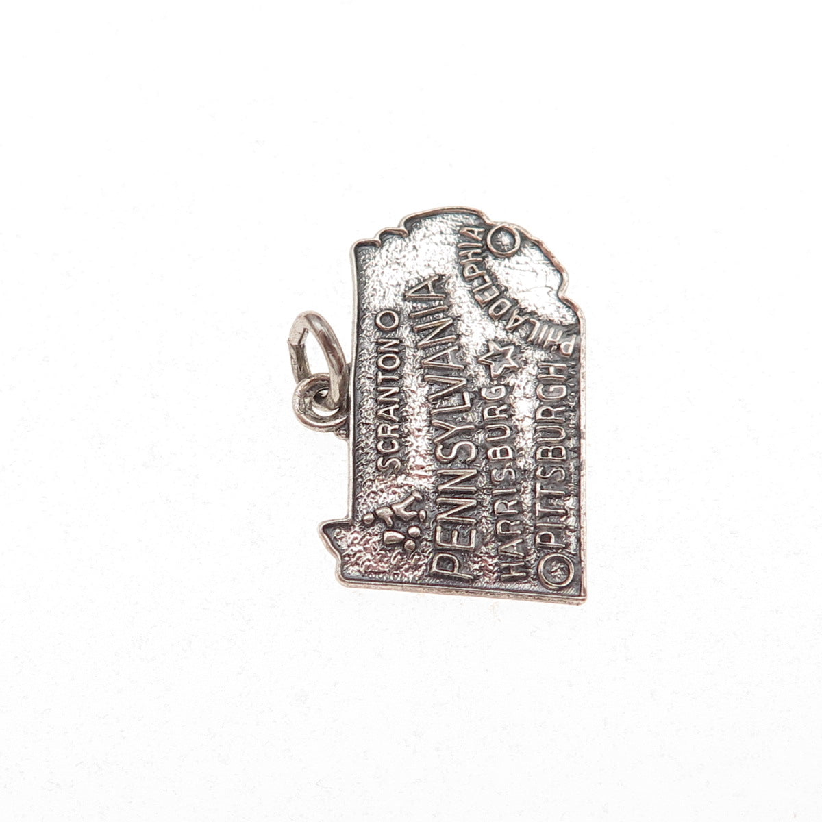 Danecraft 925 Sterling Silver Vintage Pennsylvania State Map Charm Pendant