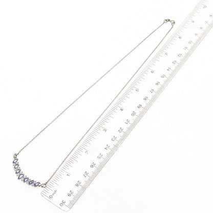 Chuck Clemency 925 Sterling Silver Real Tanzanite & White Topaz Necklace 18"