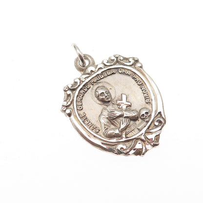 Creed 925 Sterling Silver Vintage Saint Gerard Majella Charm Pendant