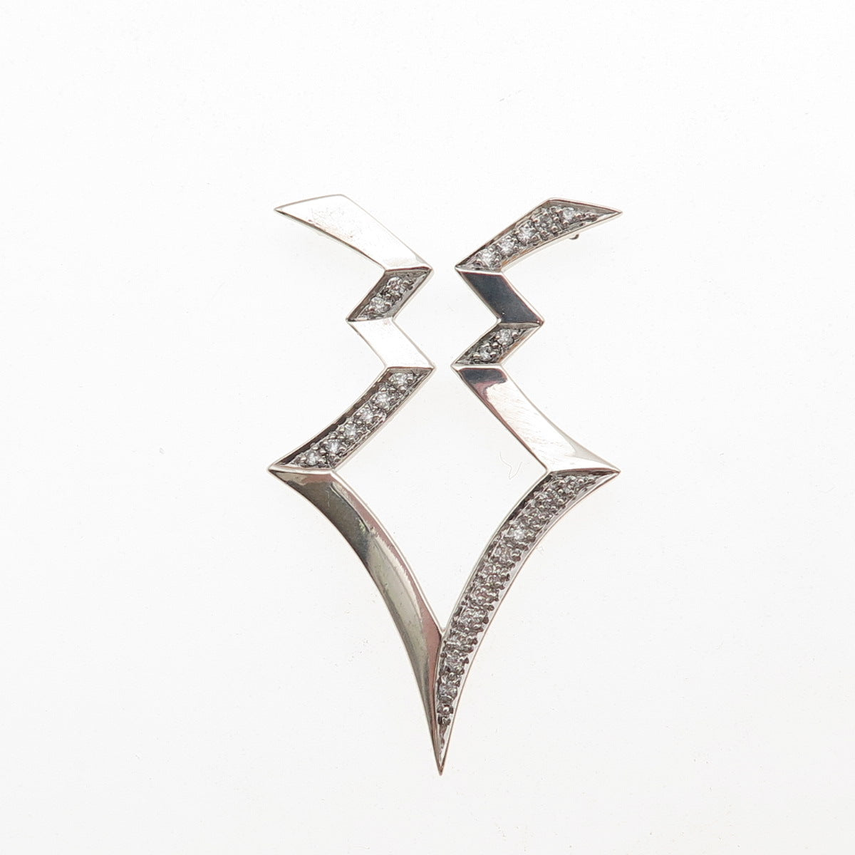 925 Sterling Silver Real Round-Cut Diamond Arrow Centerpiece Charm Pendant