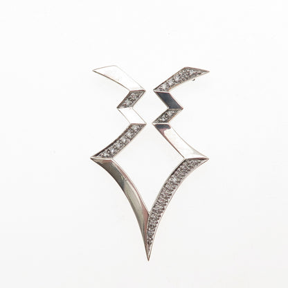925 Sterling Silver Real Round-Cut Diamond Arrow Centerpiece Charm Pendant