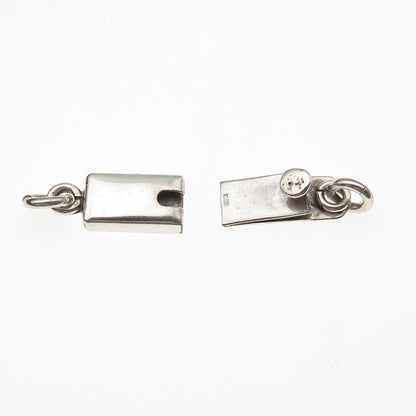925 Sterling Silver Vintage Bracelet / Necklace Box Lock Clasp
