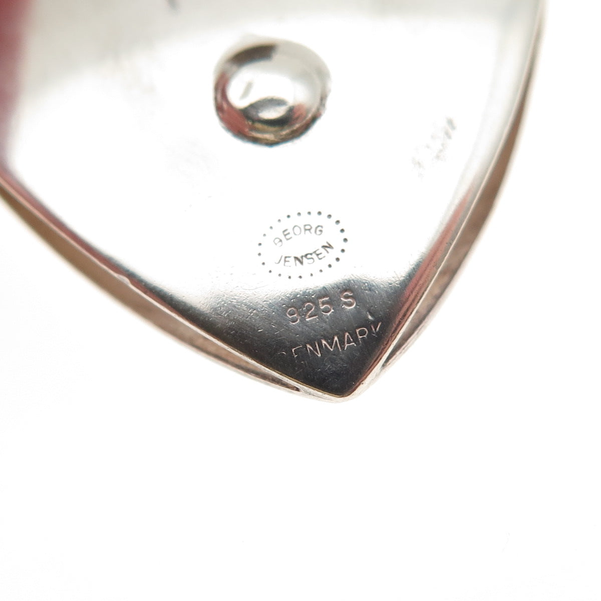 Georg Jensen 925S Sterling Vintage Denmark Clip On Earrings #203B (missing clip)