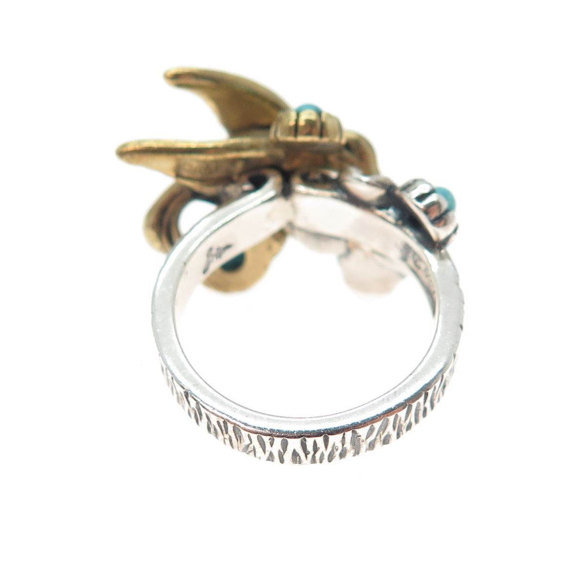 CAROLYN POLLACK FRITZ Sterling Vintage Real Multi-Gem Hummingbird Ring Size 6.25